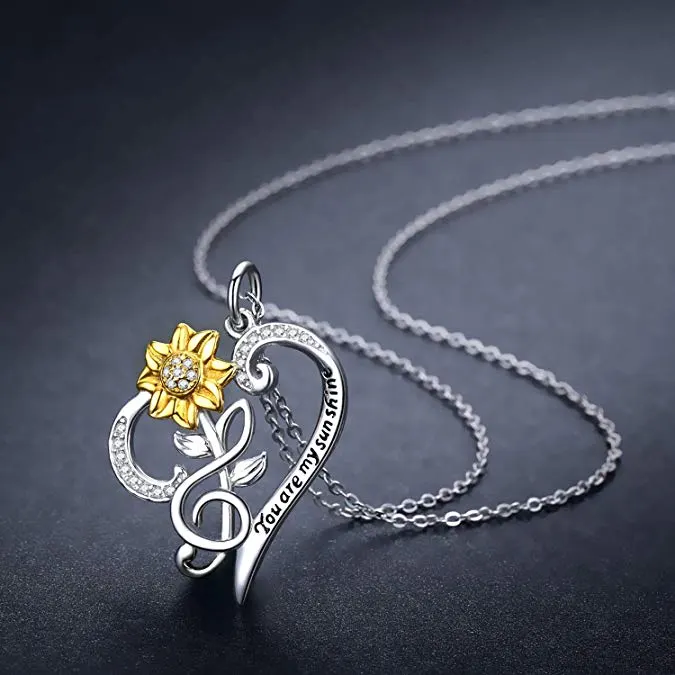 Sterling Silver Sunflower Necklace