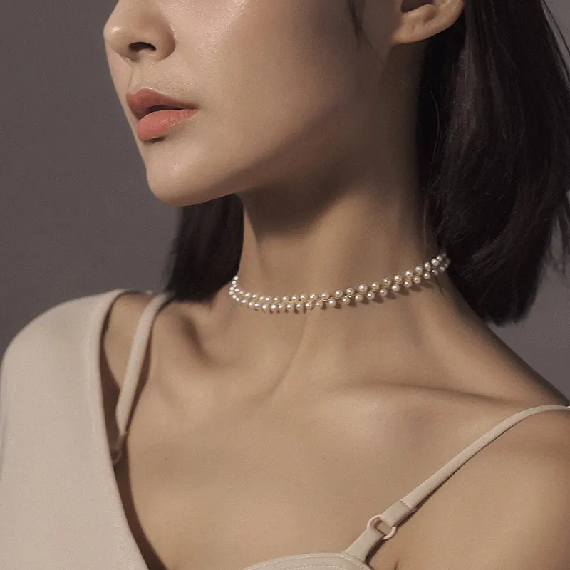 Hand-Woven Pearl Necklace