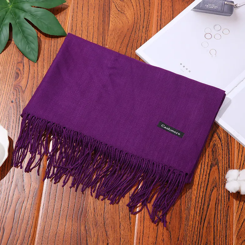 Long Cotton Blend Shawl Scarf