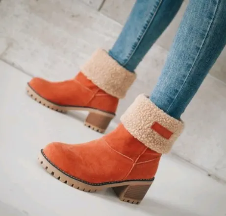 Suede Mid-Calf Platform Boots