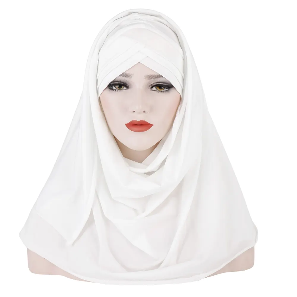 Monochrome Cotton Hijab Scarf Hat