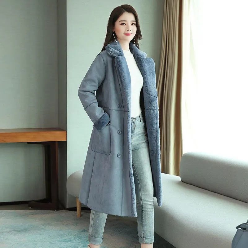Double-Breasted Suit-Collar Coat