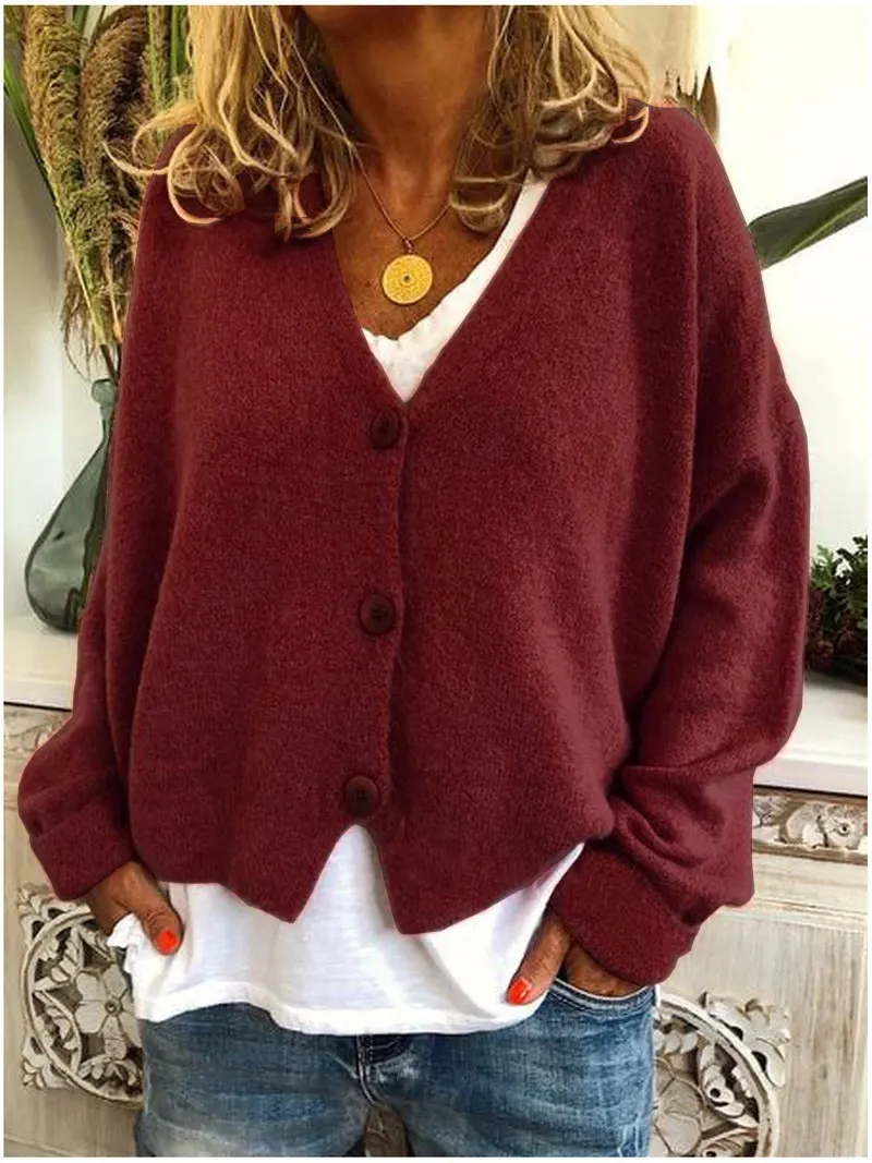 Cotton Knit Open-Front Cardigan