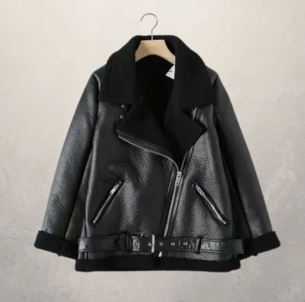 Polo Collar Motorcycle Leather Jacket