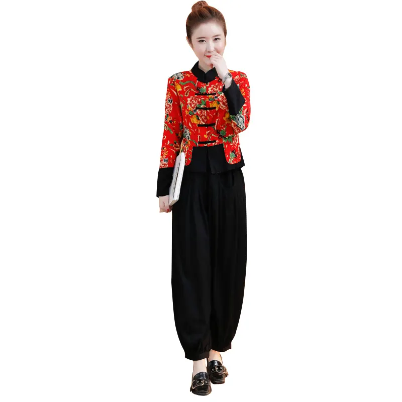 Printed Cotton Linen Cheongsam Jacket