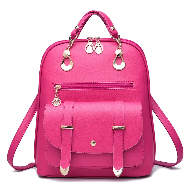 Compact PU Leather Convertible Backpack