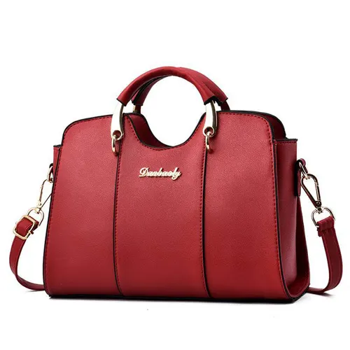 Zip-Top PU Shoulder Bag