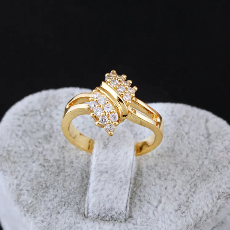 Gold Finish Zircon Ring