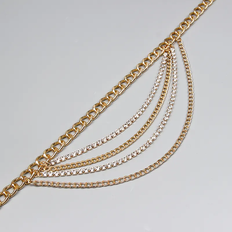 Gold Layered Stone Waist Chain