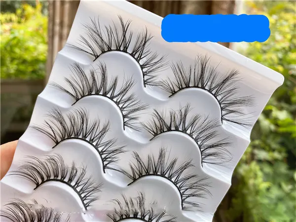 Sparse Cross Curled False Lashes, 5 Pairs