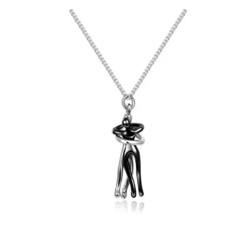 Brass Love Hug Pendant Necklace