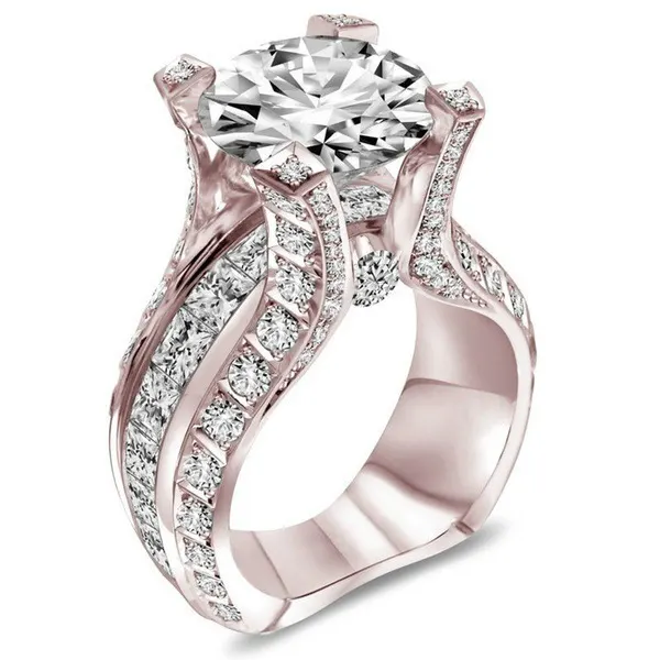 Rose Gold Plated Oval Zircon Ring