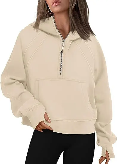 Zip-Front Hooded Sweatshirt with Pocket