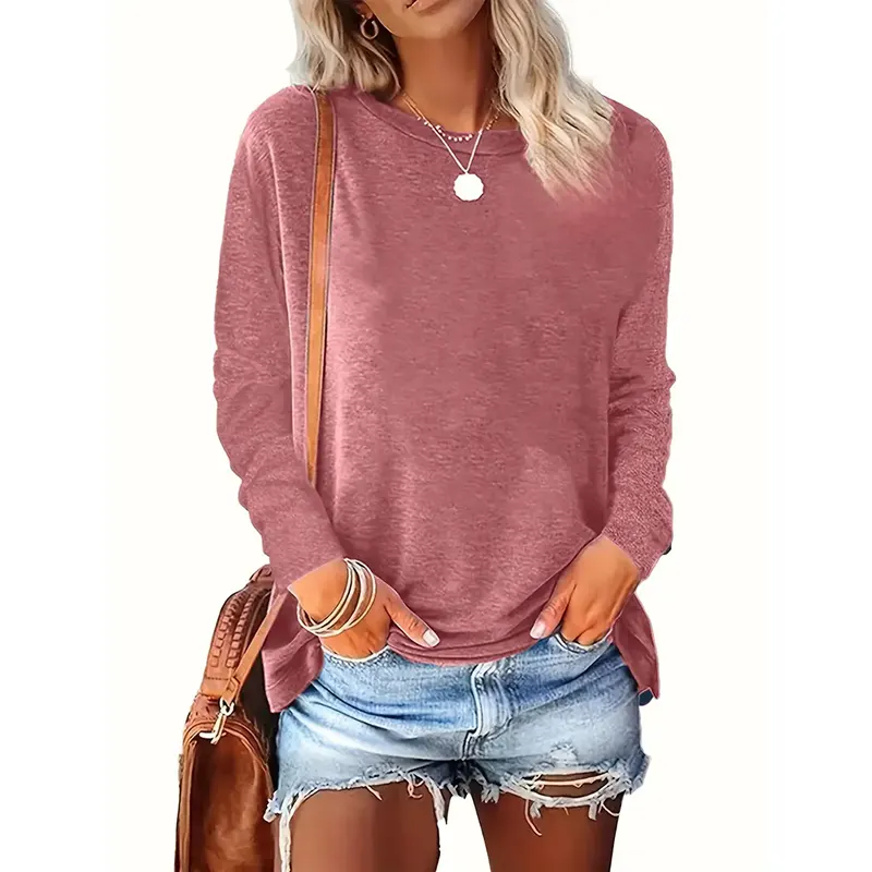 3-Pack Plus Size Long Sleeve Crew Neck Tees