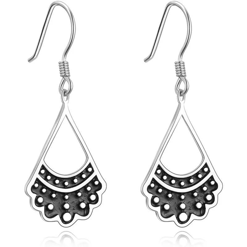 925 Silver Collar Motif Earrings