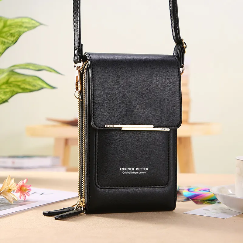 Sequin Touch-Screen Crossbody Phone Wallet