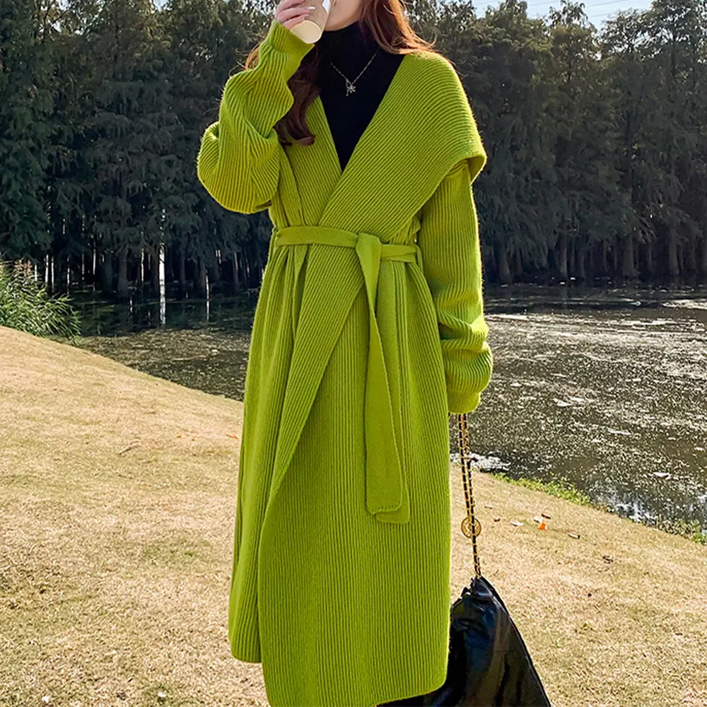 Hand-Knit Alpaca Blend Sweater Coat