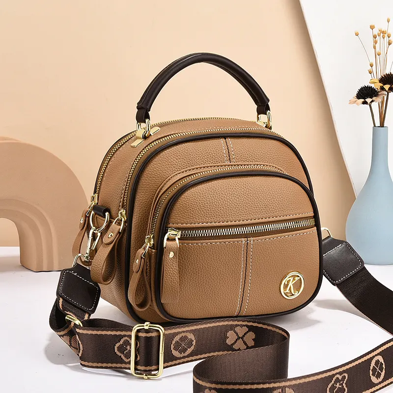 Structured Multi-Zip Crossbody Bag