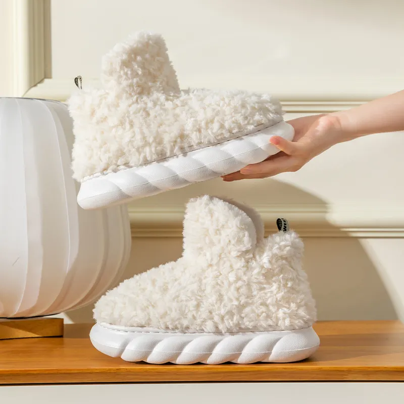 Plush Heeled House Slippers