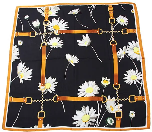 Leopard Print Satin Square Scarf