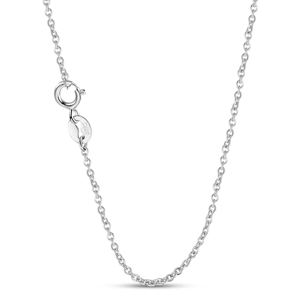 Silver Heart and Crown Pendant Necklace