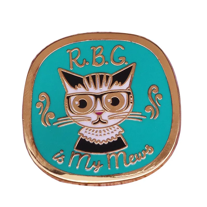 Gold-Tone Cat Equality Brooch