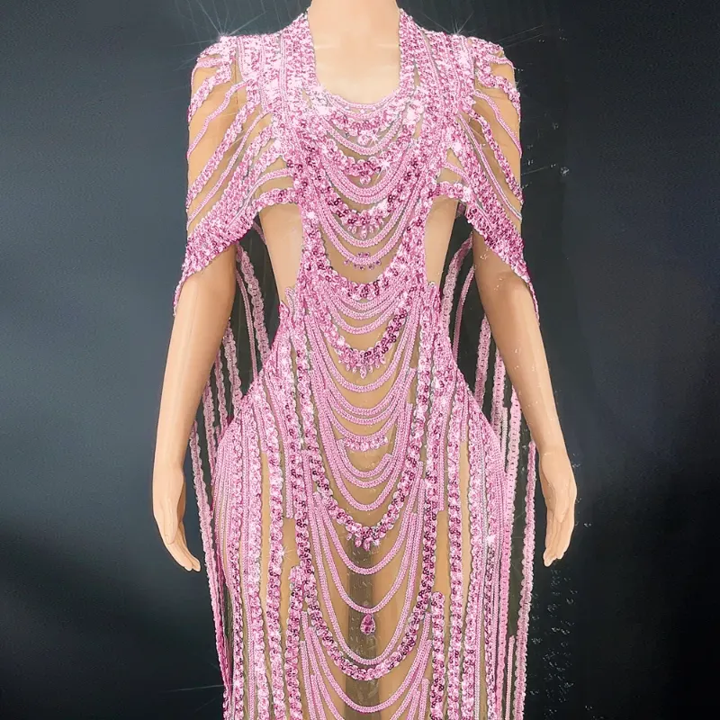 Crystal Sequin Evening Gown