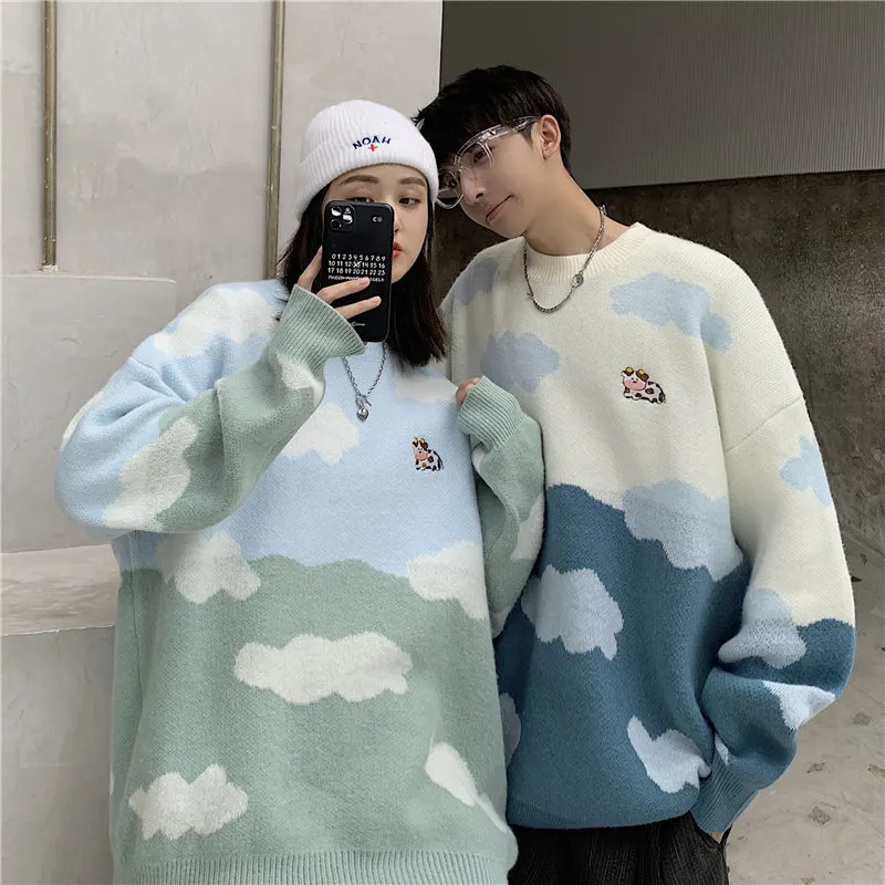 Cloud Motif Knit Sweater