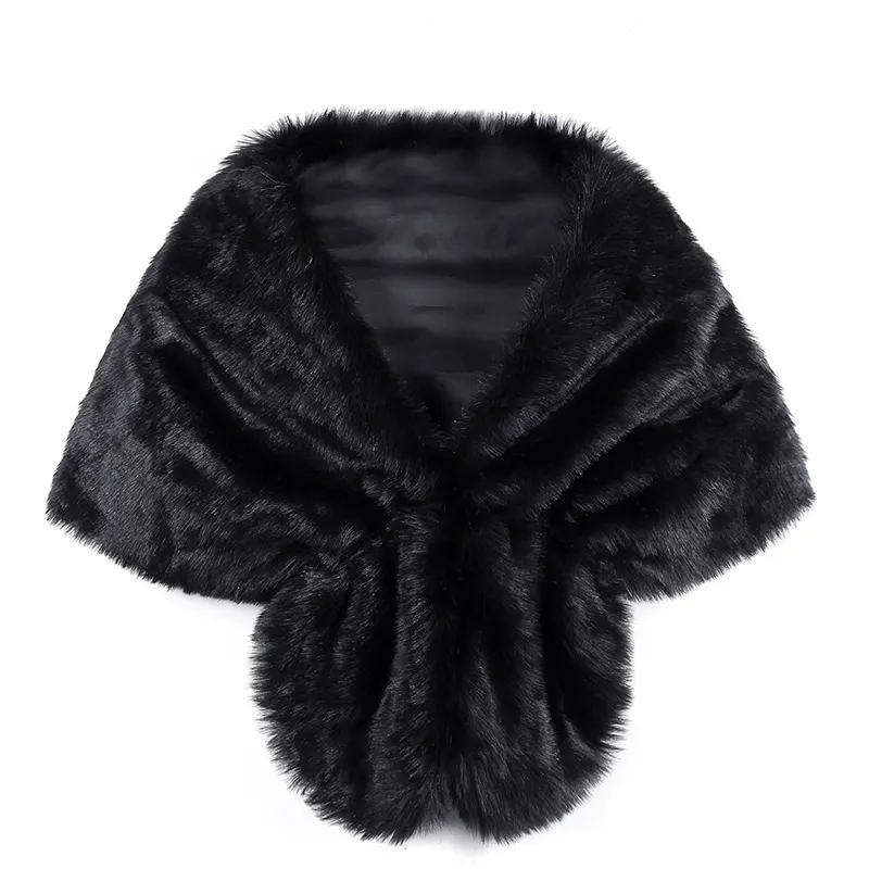 Long Faux Fur Shawl Wrap