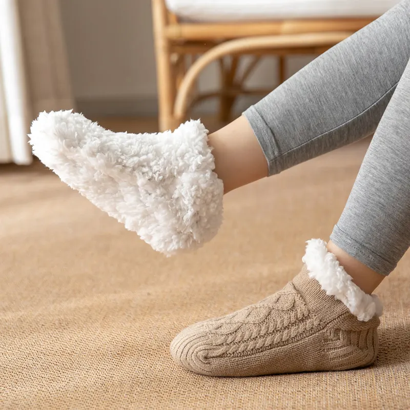 Plush Knit Non-Slip Floor Socks