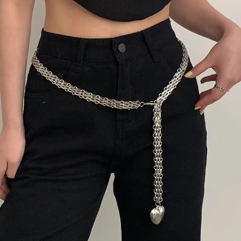 Heart Charm Alloy Waist Chain