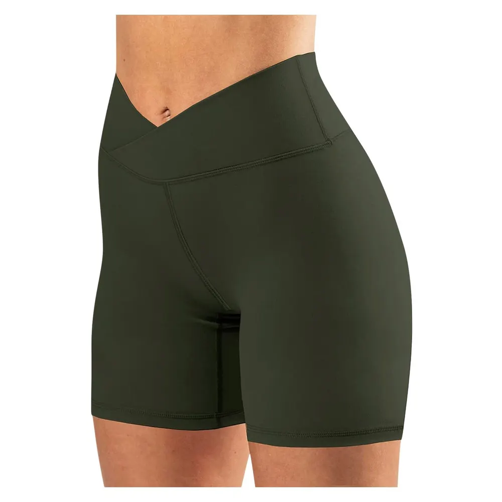 Cross-Waist Plus Size Legging Shorts
