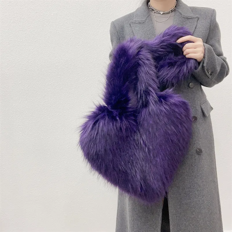 Plush Heart Crossbody Bag