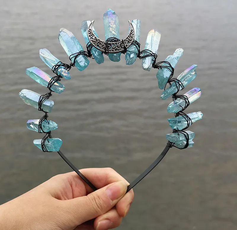 Frosted Crystal Moon Headband