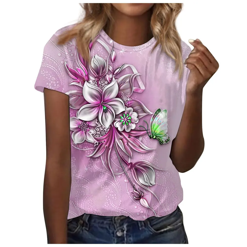 Women's Striped 3D Print T-Shirt