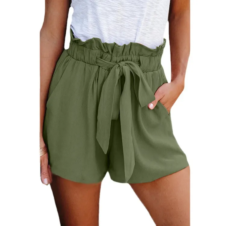 High-Waist Loose-Fit Belted Shorts