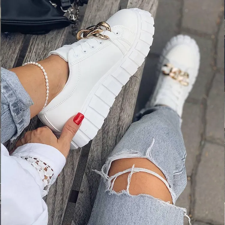 Chain-Detail Low-Top Sneakers