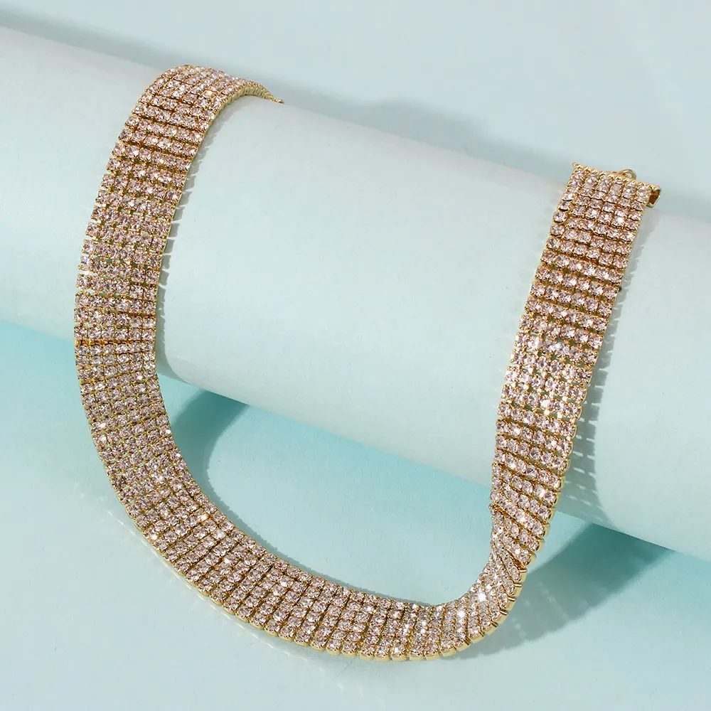Rhinestone Geometric Clavicle Necklace
