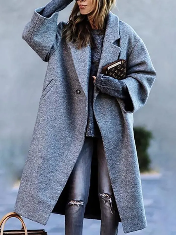 Loose-Fit Lapel Longline Coat