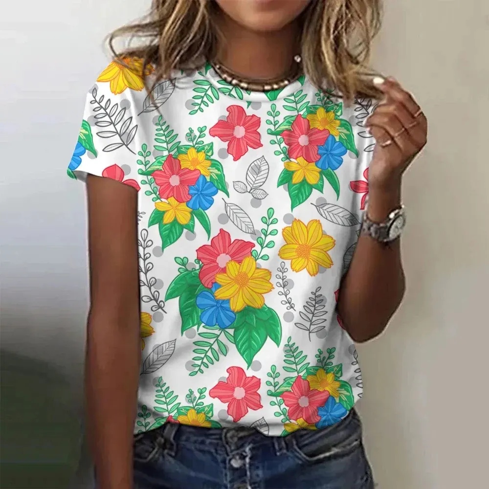 Loose Heart and Animal Print T-Shirt
