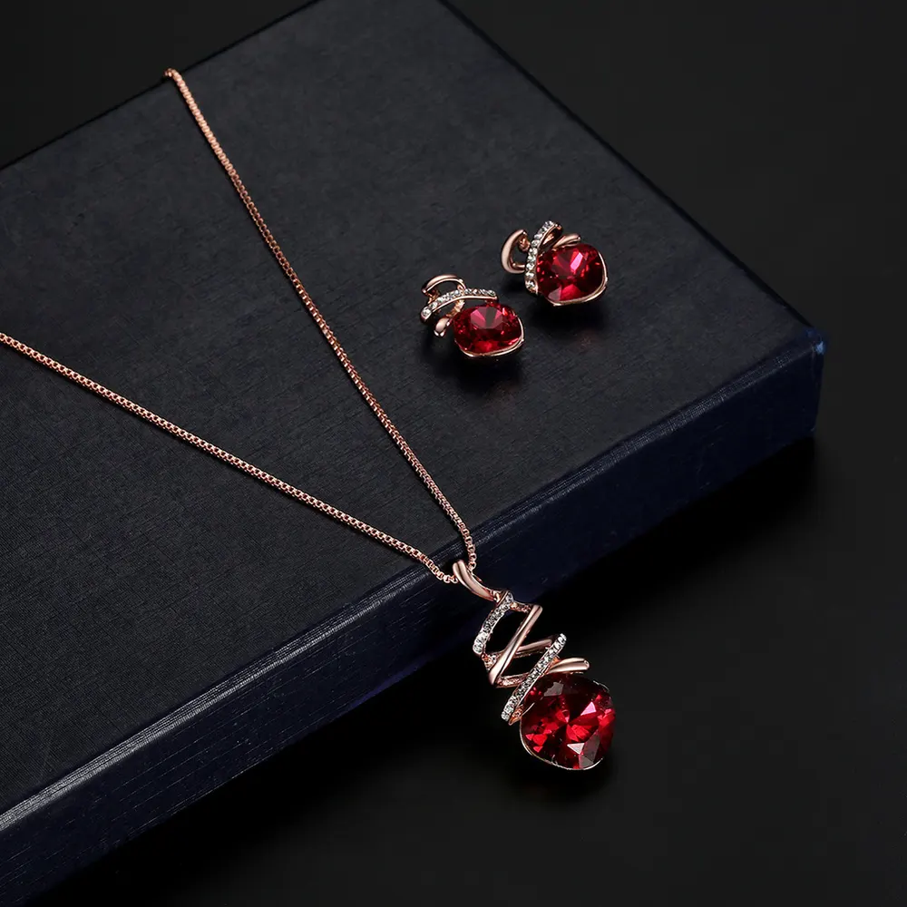 Water Wave Chain Necklace and Earring Set