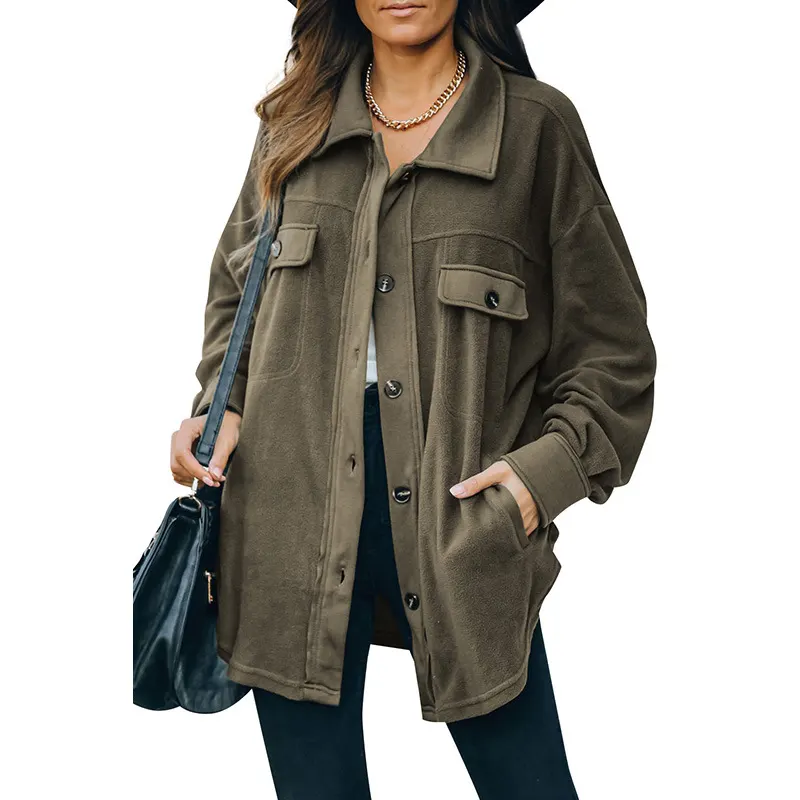 Polar Fleece Collared Cardigan Jacket