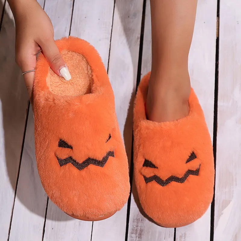 Plush Pumpkin Indoor Slippers