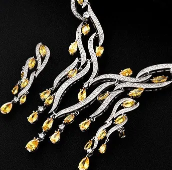 Zircon Tassel Pendant Jewelry Set
