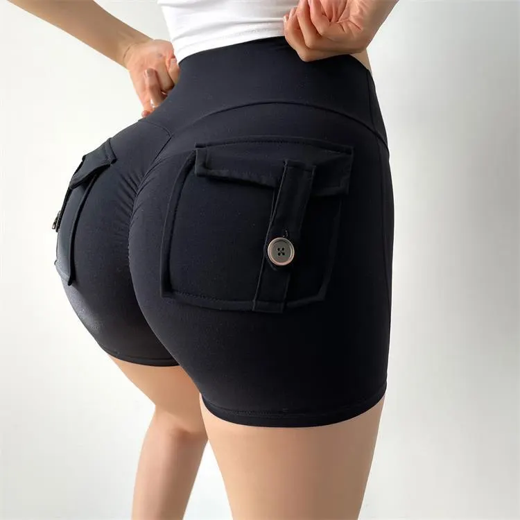 Pocketed Nylon Yoga Shorts