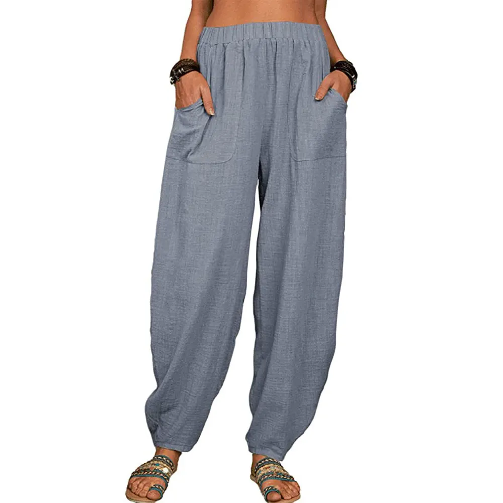 Cotton-Linen Harem Trousers