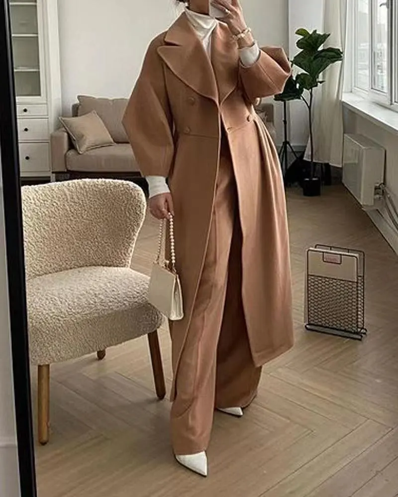Longline Lapel Jacket with Balloon Sleeves