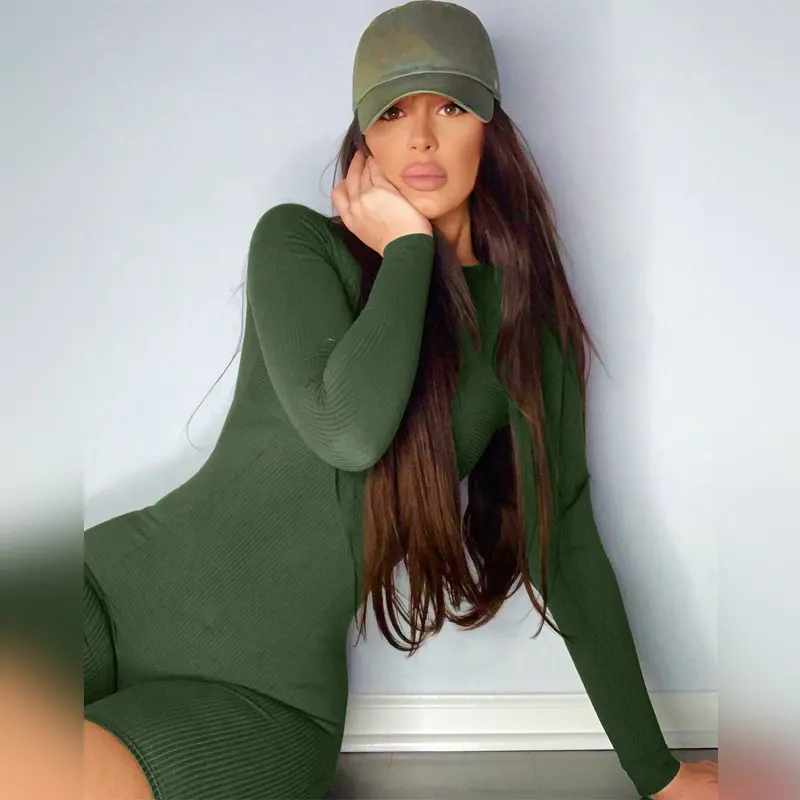 Long-Sleeve Knit Yoga Jumpsuit