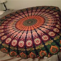Printed Round Beach Towel and Yoga Mat