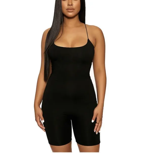 Sleeveless V-Neck Suspender Jumpsuit